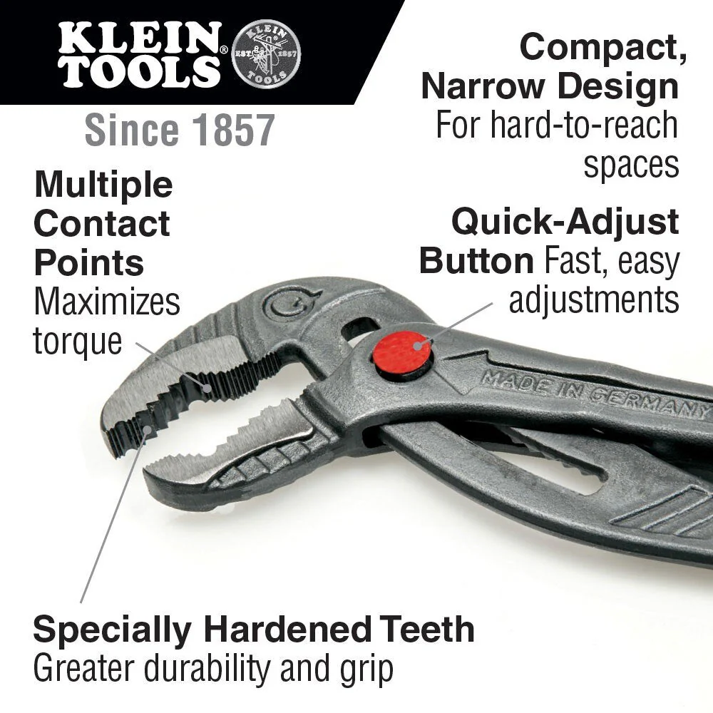 Klein D504-10B Quick-Adjust Klaw Pump Pliers, 10" - Image 2