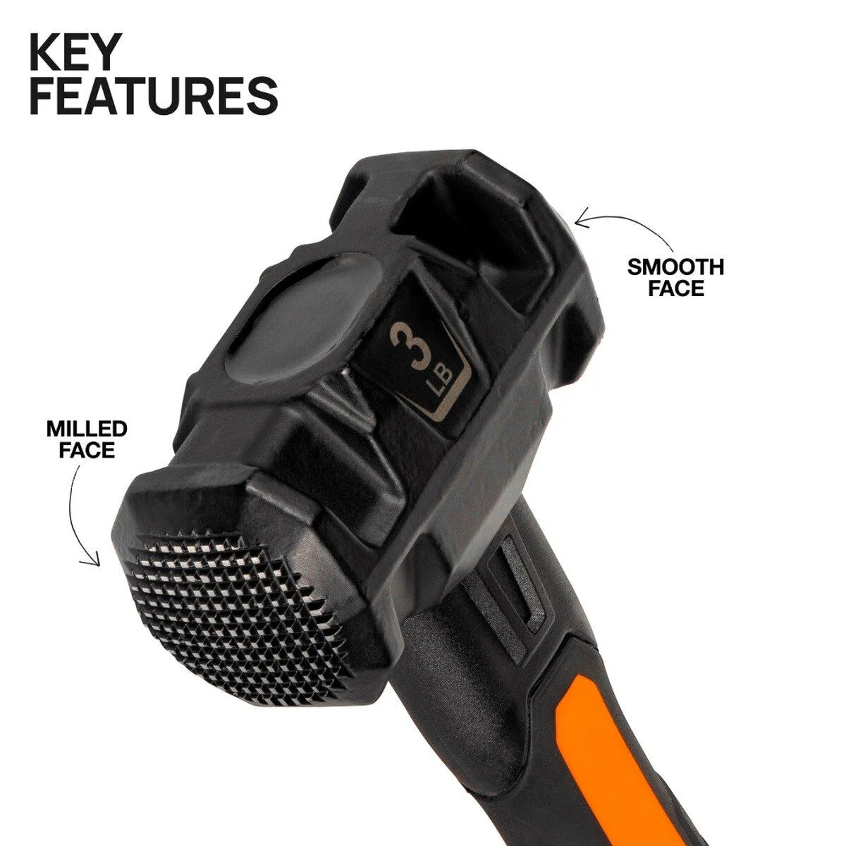 Klein H80693 Dual-Faced Fiberglass Handle Hammer (3 lb) - Image 2