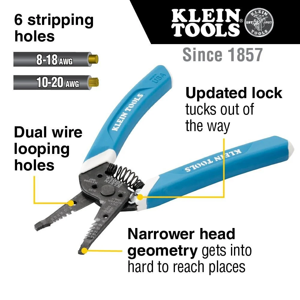 Klein K11095 Klein-Kurve Wire Stripper / Cutter, 8-20 AWG - Image 4