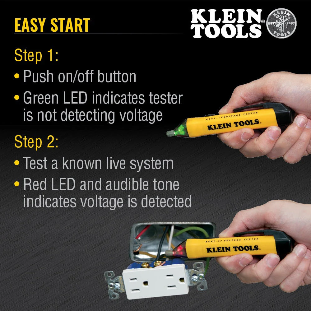 Klein NCVT1PKIT Non-Contact Voltage and GFCI Receptacle Test Kit - Image 8