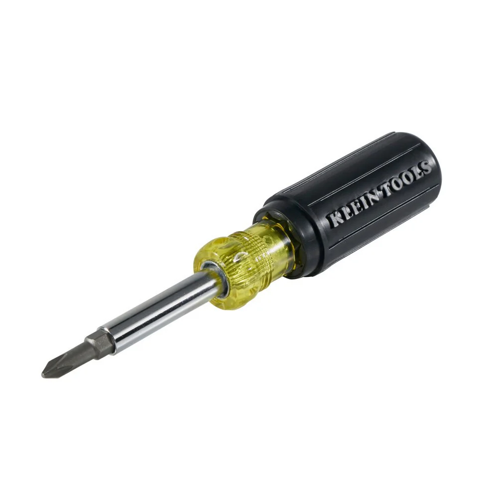 Klein Tools 32476 Multi-Bit Screwdriver / Nut Driver, 5-in-1, Phillips, Slotted Bits - Image 4