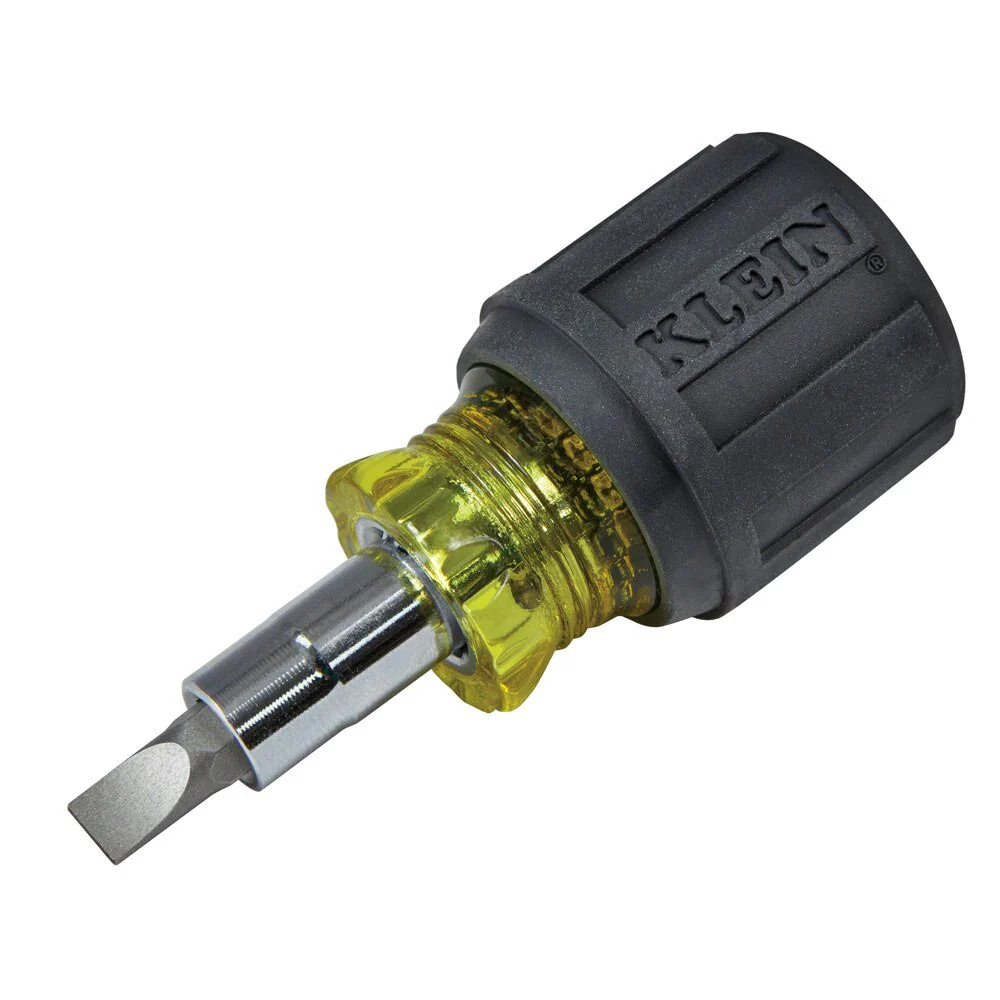 Klein Tools 32561 Multi-Bit Screwdriver / Nut Driver, 6-in-1, Stubby, Ph, Sl Bits - Image 2