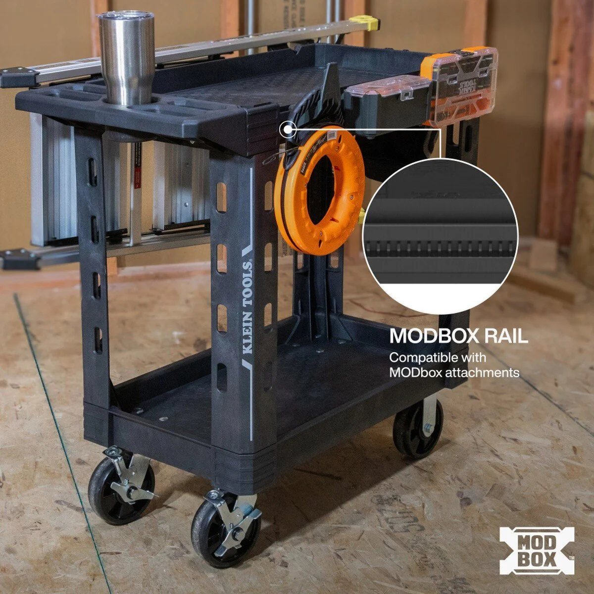 Klein Tools 54834MB MODbox Service Utility Cart 36 in Height 500 lb Capacity 6 in Wheels - Image 5