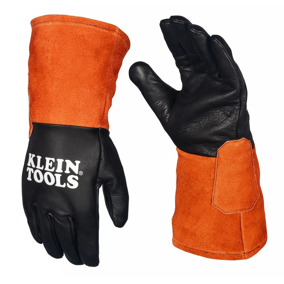 Klein Tools 60912 TIG Welding Gloves Large, 13 in. Length Cowhide Leather with Wide Cuff and Kevlar Aramid Stitching