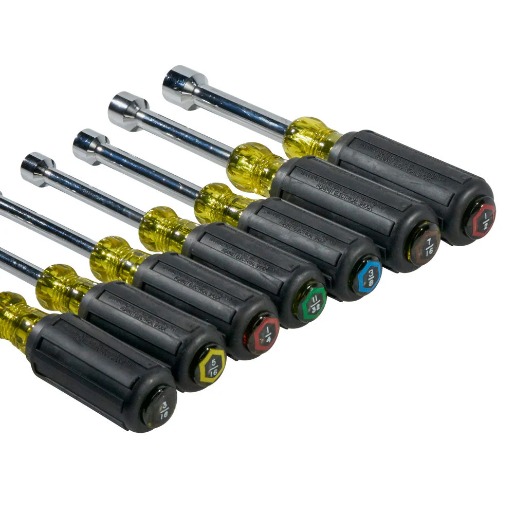 Klein Tools 631 Nut Driver Set 3" Shafts, Cushion Grip, 7-Piece - Image 3