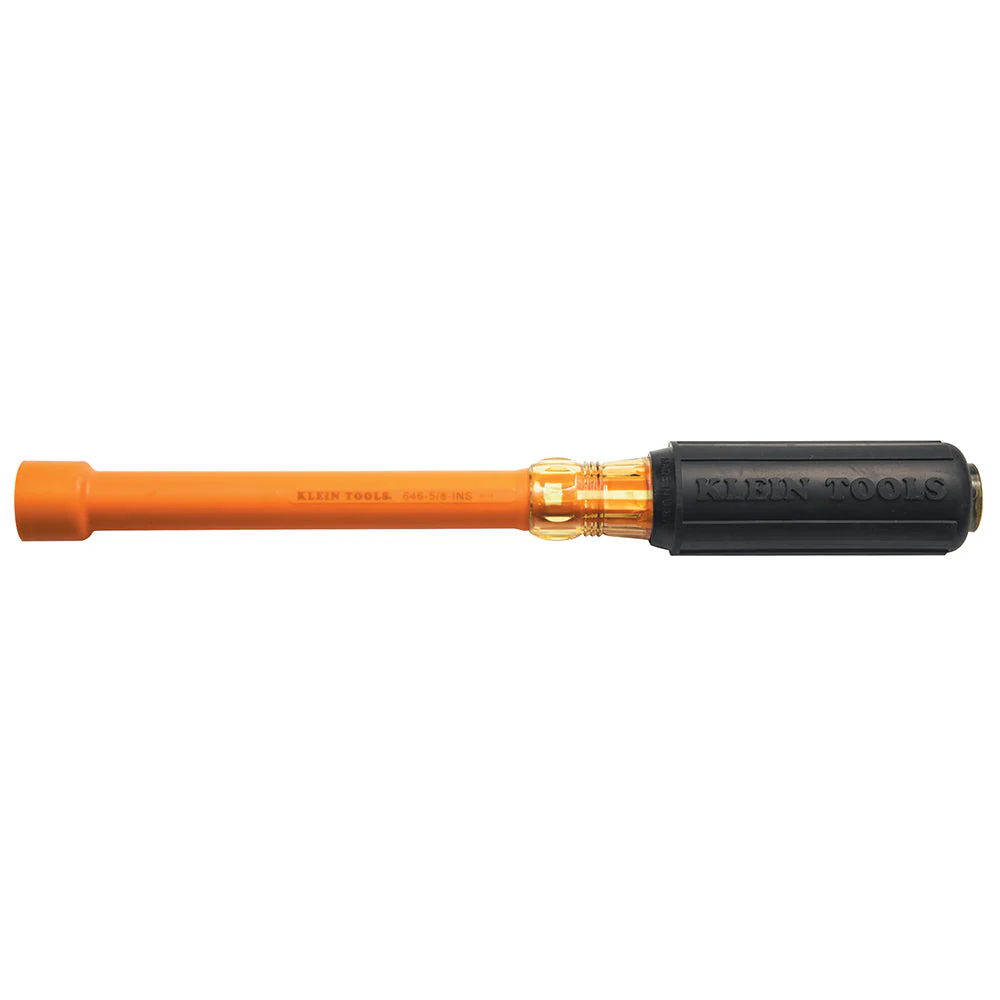 Klein Tools 646-5/8-INS 5/8" Insulated Nut Driver, 6" Hollow Shaft