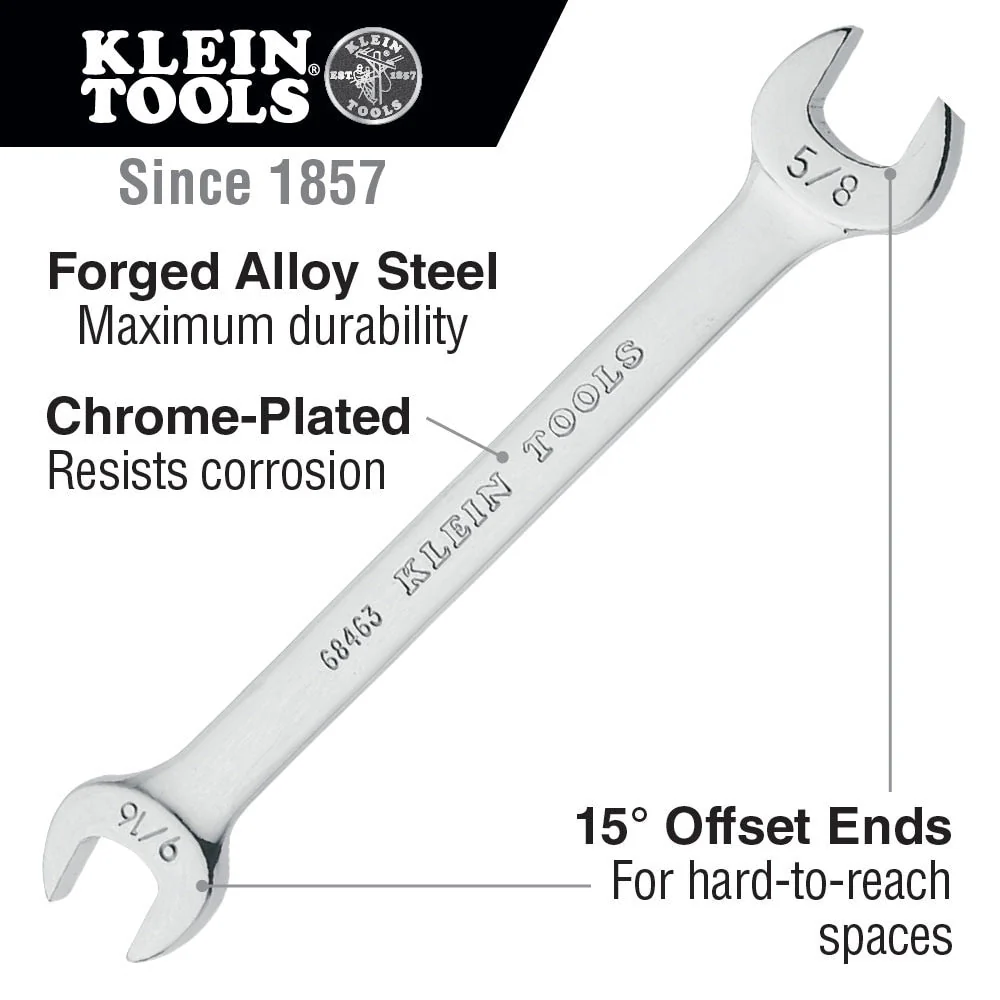 Klein Tools 68462 Open-End Wrench 1/2", 9/16" Ends - Image 2