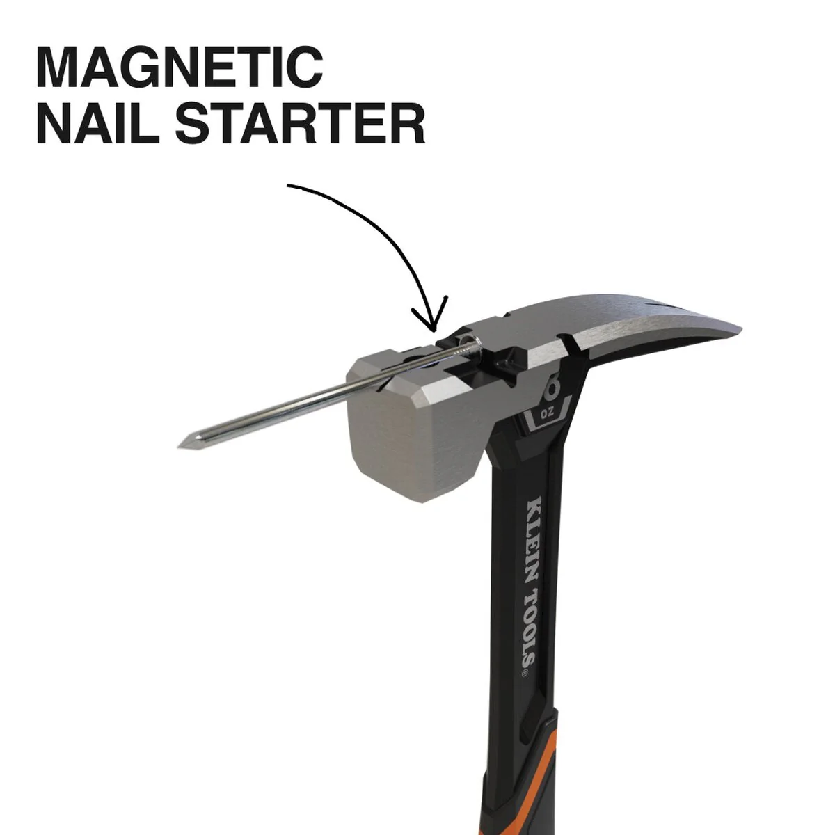 Klein Tools H80918S Smooth Face Steel Claw Hammer with Full Steel Core and Magnetic Nail Starter (18 oz) - Image 3
