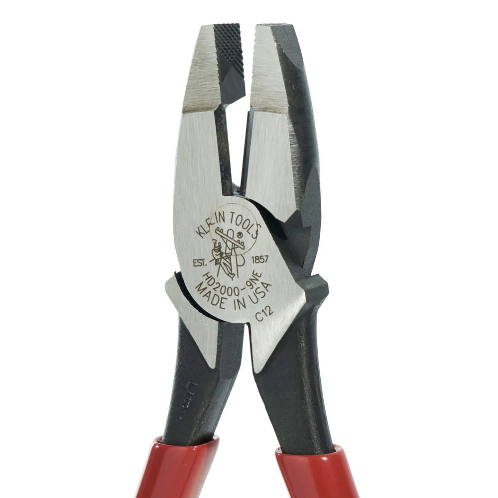 Klein Tools HD2000-9NE Heavy-Duty Lineman’s Pliers, Thicker-Dipped Handle - Image 3