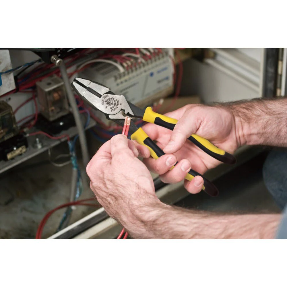 Klein Tools J213-9NECR Journeyman Pliers Connector Crimp Side Cut 9" - Image 6
