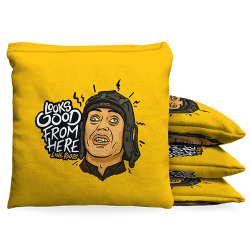 Line Roots Looks Good From Here Portable 2x3 Cornhole Bean Bag Toss Baggo Game w/Custom Bags - Image 3
