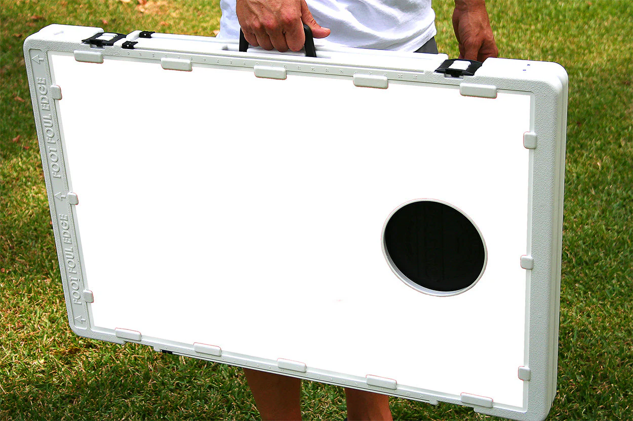 Line Roots Supply Orange Portable 2x3 Cornhole Bean Bag Toss Baggo Game - Image 3