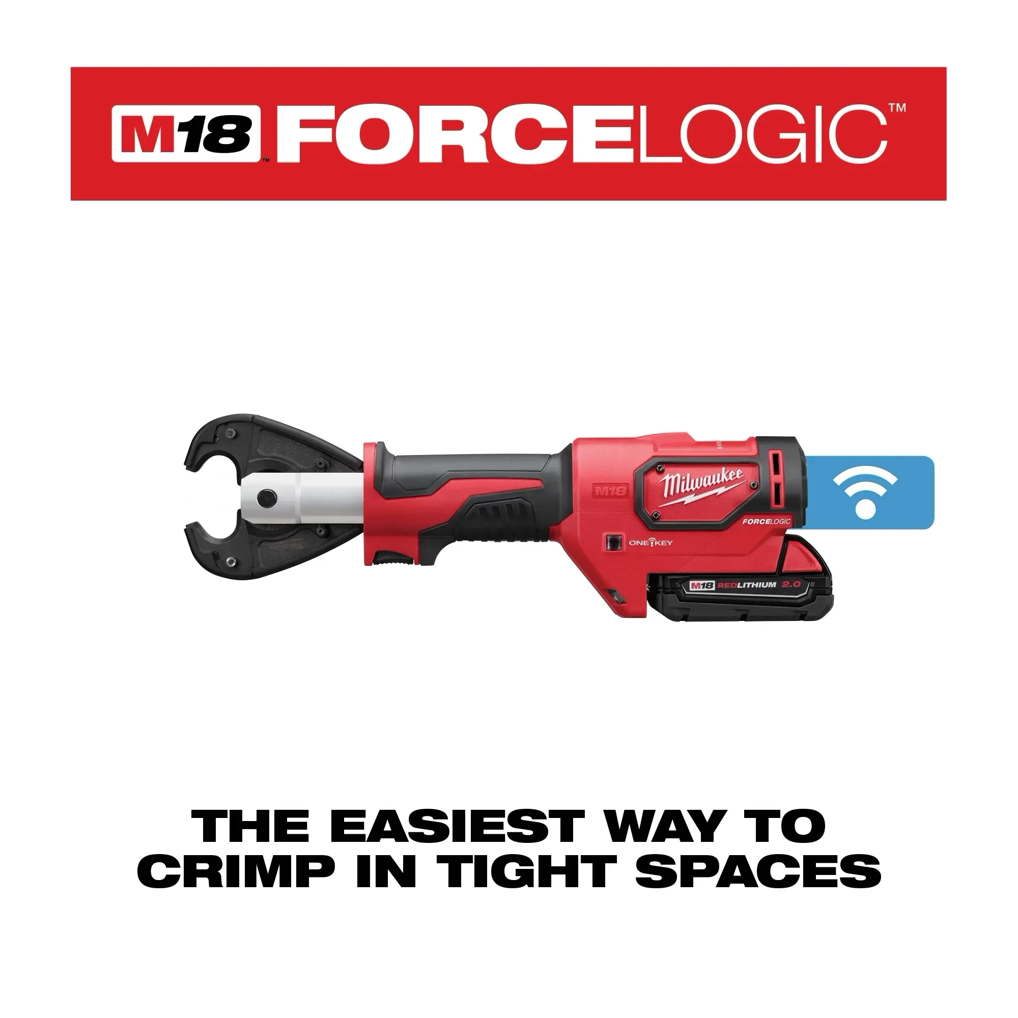 M18 FORCE LOGIC 6T Utility Crimper Kit with D3 Grooves and Fixed BG Die - Image 7