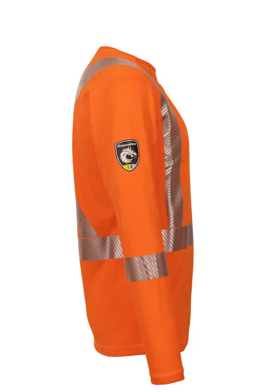 Men's Pro Dry® Hi-Vis Orange Long Sleeve FR Shirt - Image 3