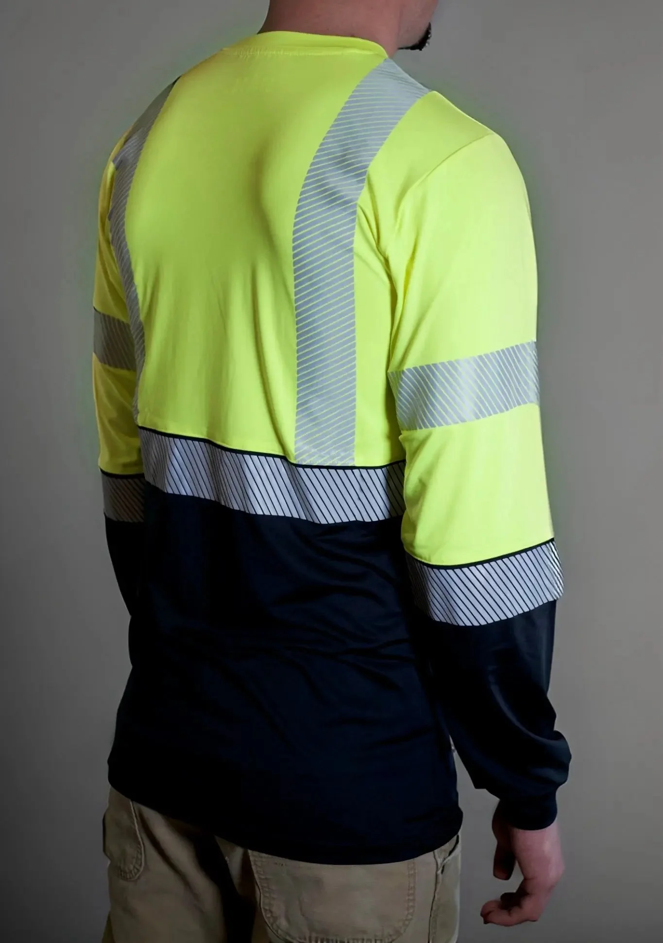 Non FR Hi-Vis Long Sleeve Shirt - Neon - Image 3