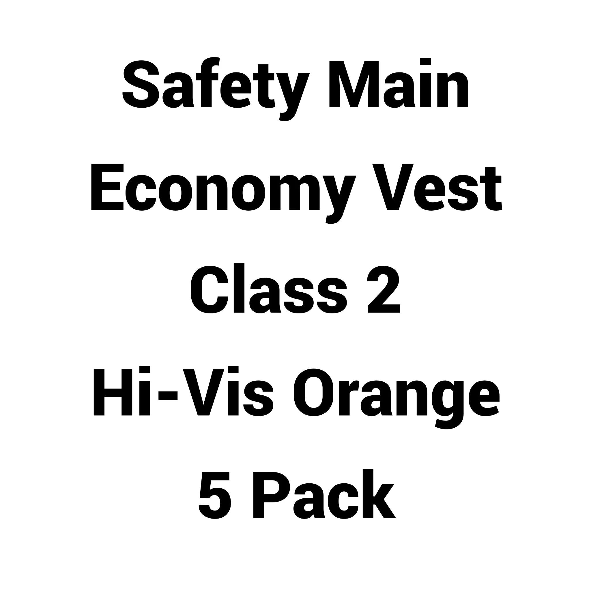 Safety Main 05EAMO Economy Vest, Class 2, All Mesh, Hi-Vis Orange, 5 Pack - Image 2