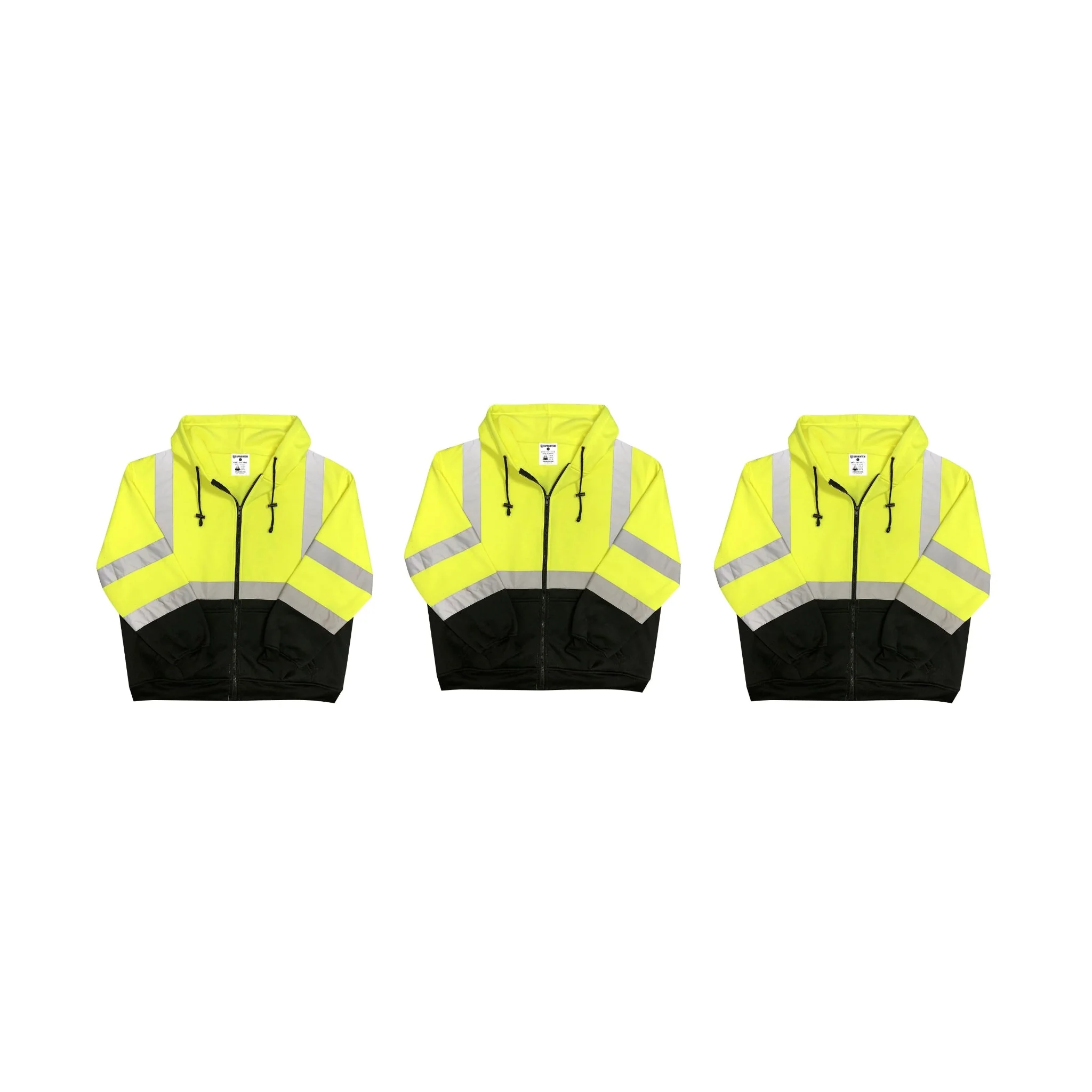 Safety Main 05LWJYB Lightweight Jacket, Class 3, Hi-Vis Yellow with Black Bottom, Pack of 3 - Image 3