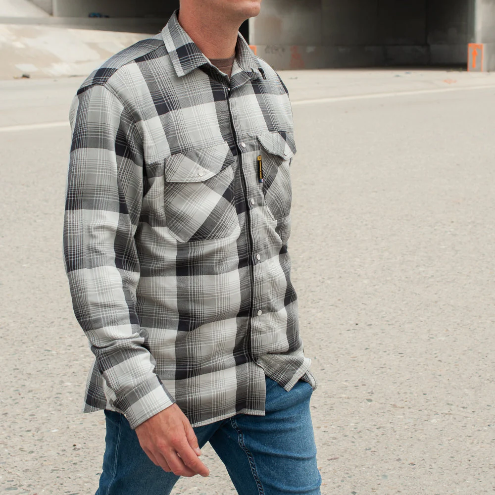 Santana Black and Silver FR Stretch Plaid Shirt - Image 8