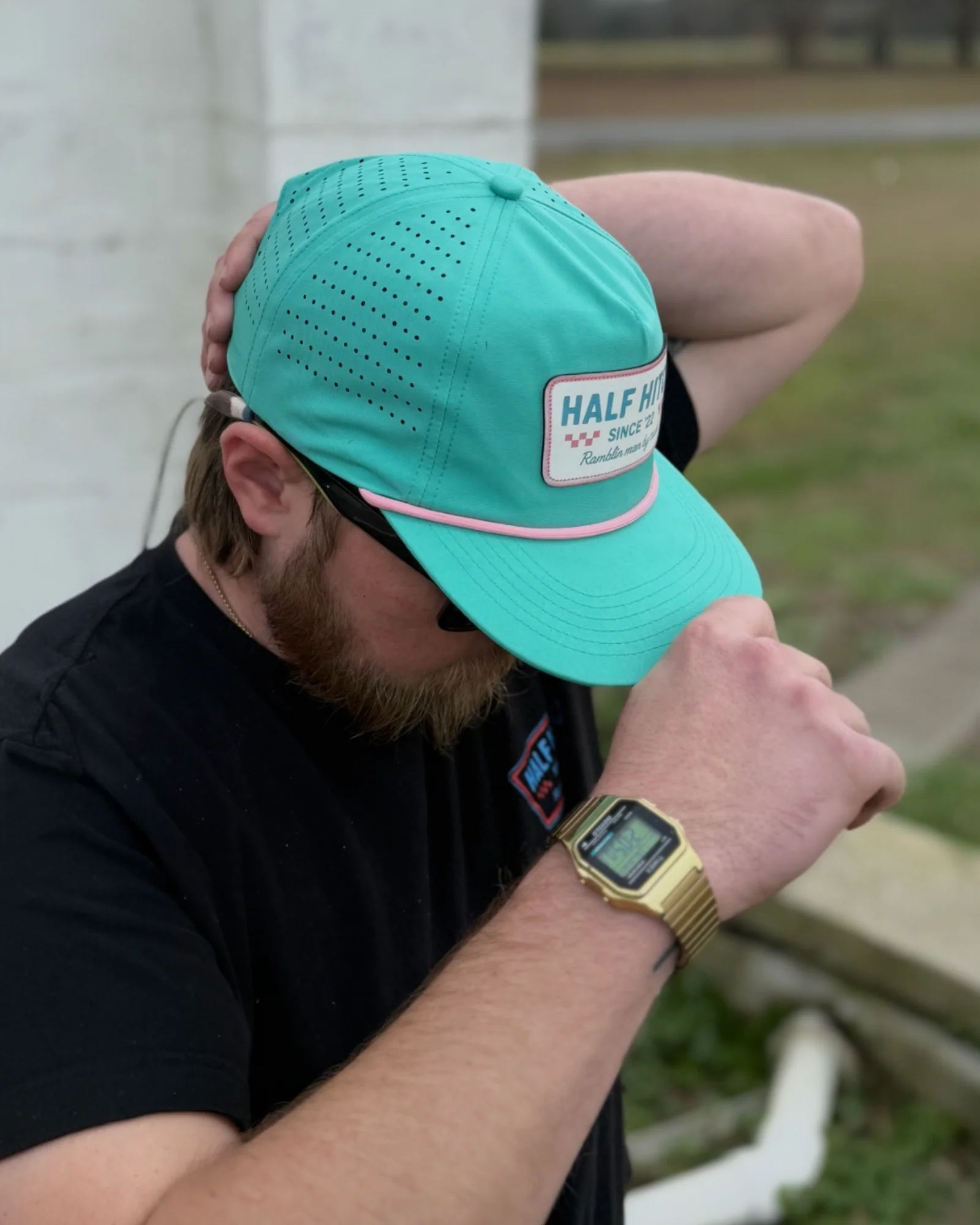 Sea & Pink Vintage Logo Hat - Image 3