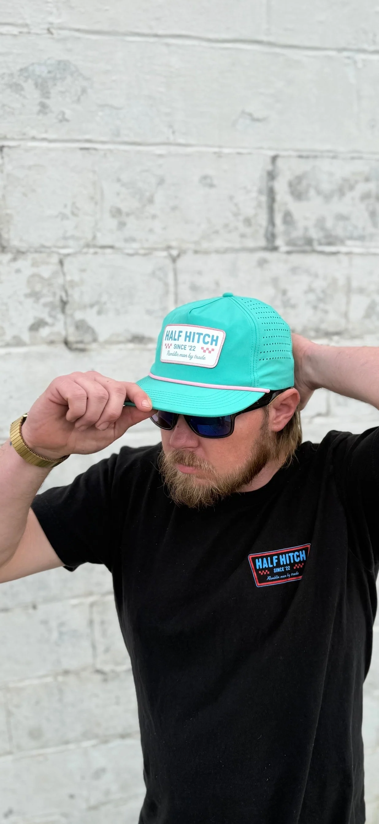 Sea & Pink Vintage Logo Hat - Image 4