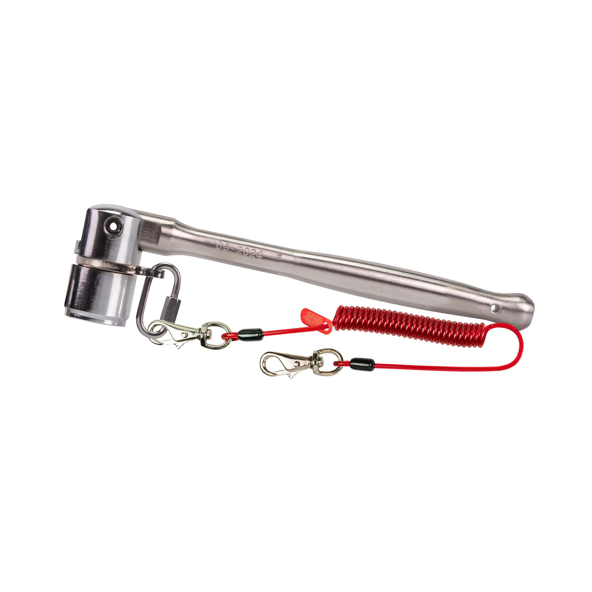 Stainless Steel Scaffold Key 7/16 (21mm) with Coil Tether Single-Action - Image 3